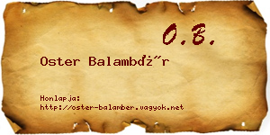 Oster Balambér névjegykártya